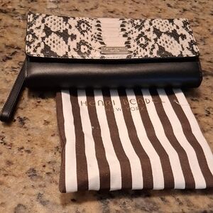 Henri Bendel Black and Snake Print Key Holder